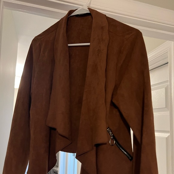 Suede Jacket, Brown. Size small. - Picture 2 of 3